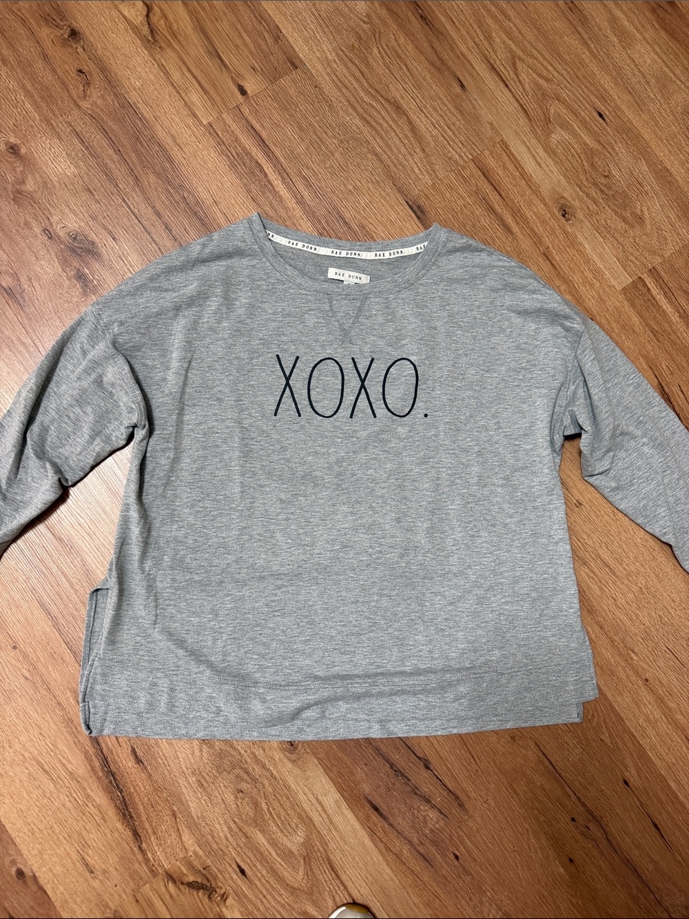 Rae Dunn XOXO Gray Sweatshirt with Black Logo, size 1X